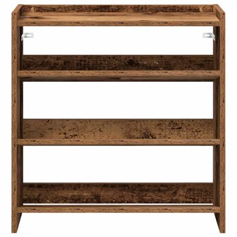 Schoenenrek 60x25x62 cm bewerkt hout oud houtkleurig 4