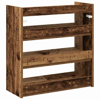 Schoenenrek 60x25x62 cm bewerkt hout oud houtkleurig 6
