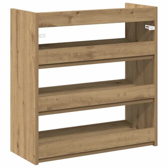 Schoenenrek 60x25x62 cm bewerkt hout artisanaal eikenkleur 6