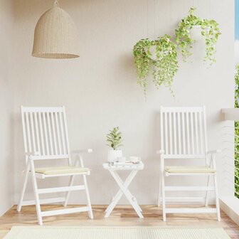 Tuinstoelkussens 2 st 40x40x4 cm oxford stof cr&egrave;mekleurig 1