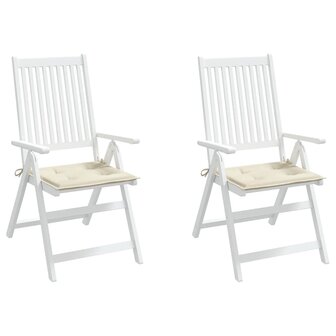 Tuinstoelkussens 2 st 40x40x4 cm oxford stof cr&egrave;mekleurig 4