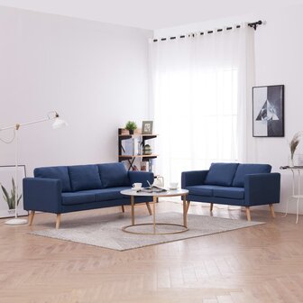 2-delig Bankstel stof blauw 1