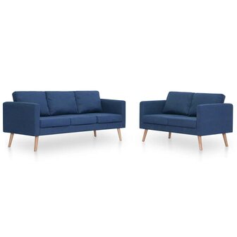 2-delig Bankstel stof blauw 2