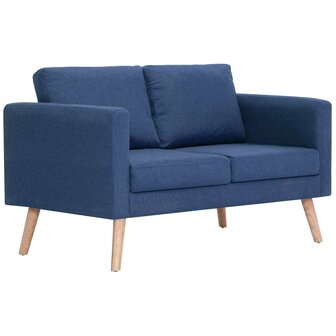 2-delig Bankstel stof blauw 6