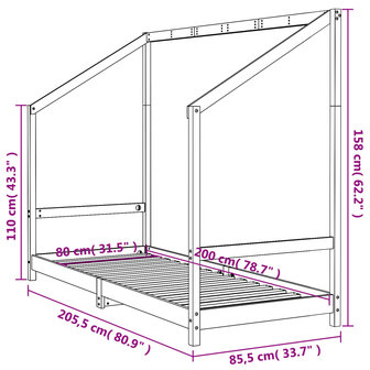 Kinderbedframe 80x200 cm massief grenenhout 9