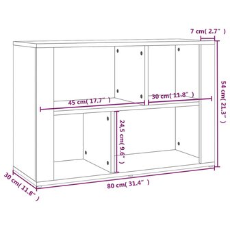 Dressoir 80x30x54 cm bewerkt hout gerookt eikenkleurig 8
