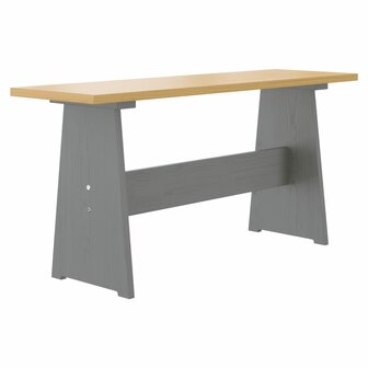 Eettafel met bankje REINE massief grenenhout honingbruin&amp;grijs 3