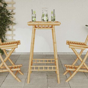 Bartafel voor buiten vierkant 55x55x100 cm bamboe 3
