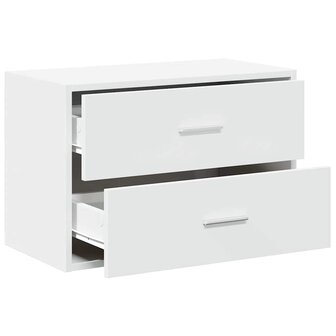 Kast met 2 lades 60x31x40 cm bewerkt hout wit 5