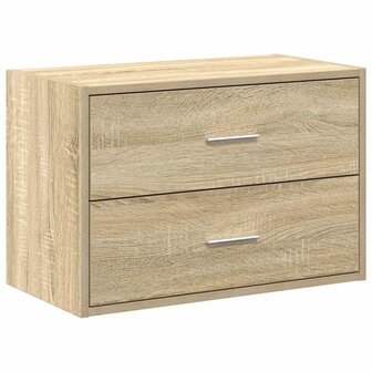 Kast met 2 lades 60x31x40 cm bewerkt hout sonoma eikenkleur 2