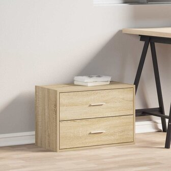 Kast met 2 lades 60x31x40 cm bewerkt hout sonoma eikenkleur 3