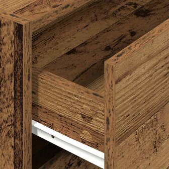 Kast met 2 lades 60x31x40 cm bewerkt hout oud houtkleurig 8