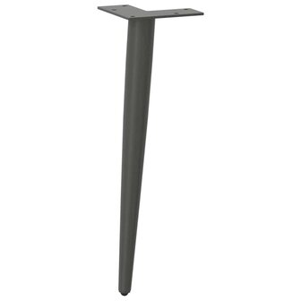 Salontafelpoten conische vorm 4 st 30-31 cm staal antraciet 4