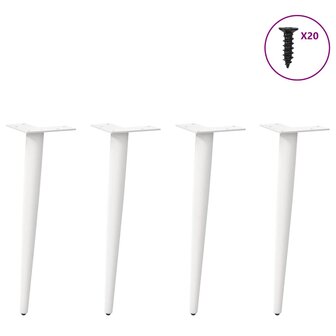 Salontafelpoten conische vorm 4 st 42-43 cm staal wit 3