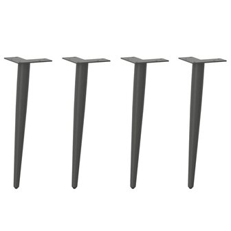 Salontafelpoten conische vorm 4 st 42-43 cm staal antraciet 1
