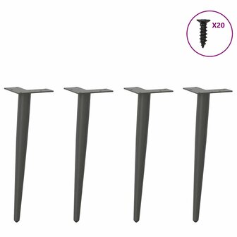 Salontafelpoten conische vorm 4 st 42-43 cm staal antraciet 3