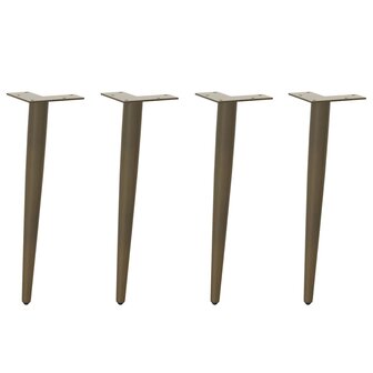 Salontafelpoten conische vorm 4 st 42-43 cm staal naturel 1