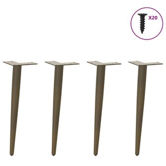 Salontafelpoten conische vorm 4 st 42-43 cm staal naturel 3