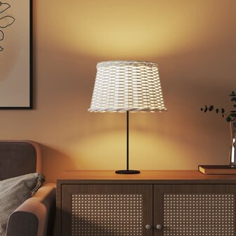 Lampenkap &Oslash;45x28 cm wicker wit 3
