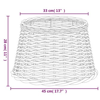 Lampenkap &Oslash;45x28 cm wicker wit 6
