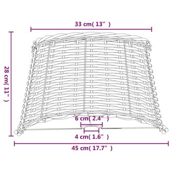 Lampenkap &Oslash;45x28 cm wicker wit 7
