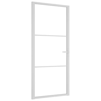 Binnendeur 93x201,5 cm ESG-glas en aluminium wit 2