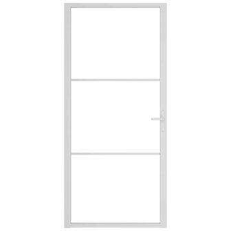 Binnendeur 93x201,5 cm ESG-glas en aluminium wit 3