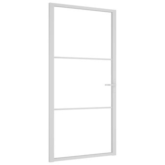 Binnendeur 102,5x201,5 cm ESG-glas en aluminium wit 2
