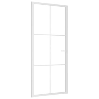 Binnendeur 93x201,5 cm ESG-glas en aluminium wit 2
