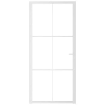 Binnendeur 93x201,5 cm ESG-glas en aluminium wit 3