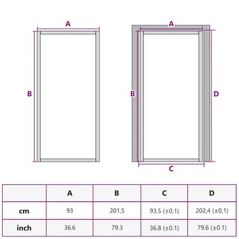 Binnendeur 93x201,5 cm ESG-glas en aluminium wit 8