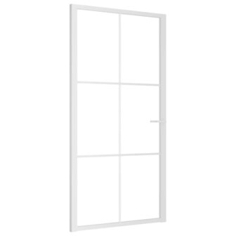 Binnendeur 102,5x201,5 cm ESG-glas en aluminium wit 2