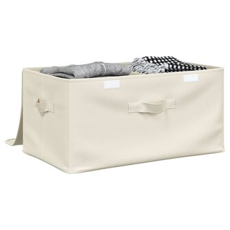 Opbergboxen 2 st 43x34x23 cm stof cr&egrave;mekleurig 3