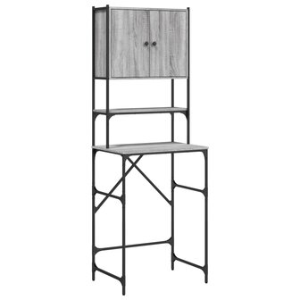 Wasmachinekast 68x48,5x194 cm grijs sonoma eikenkleurig 2