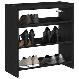 Schoenenrek 60x25x62 cm bewerkt hout zwart 1