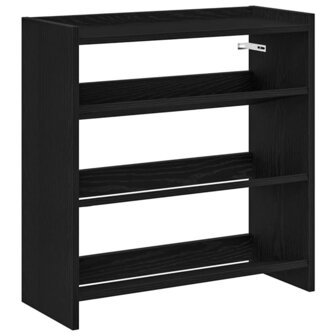 Schoenenrek 60x25x62 cm bewerkt hout zwart 2