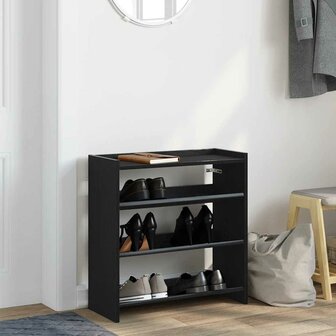 Schoenenrek 60x25x62 cm bewerkt hout zwart 3