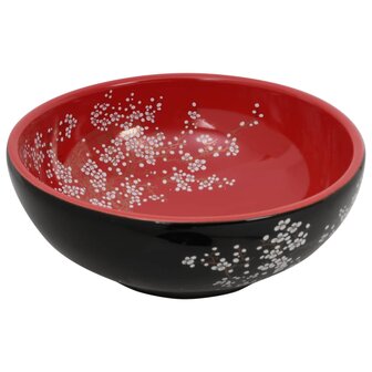 Opzetwasbak rond &Phi;41x14 cm keramiek zwart en rood 3