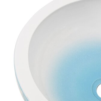 Opzetwasbak rond &Phi;41x14 cm keramiek wit en blauw 5