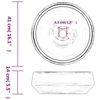Opzetwasbak rond &Phi;41x14 cm keramiek grijs 6