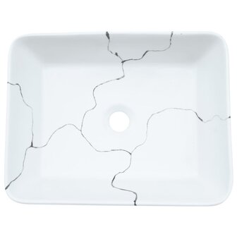 Opzetwasbak rechthoekig 46x35,5x13 cm keramiek wit 6