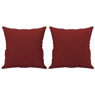 Sierkussens 2 st 40x40 cm stof wijnrood 2