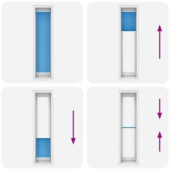 Pliss&eacute; rolgordijn 45x200 cm stofbreedte 44,4 cm polyester blauw 7