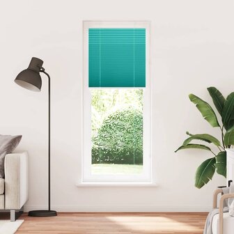 Pliss&eacute; rolgordijn 75x200 cm stofbreedte 74,4 cm petrol groen 2