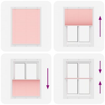 Pliss&eacute; rolgordijn 110x100cm stofbreedte 109,4cm polyester roze 7