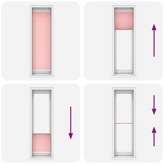 Pliss&eacute; rolgordijn 55x200 cm stofbreedte 54,4 cm polyester roze 7