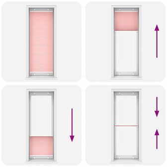Pliss&eacute; rolgordijn 75x200 cm stofbreedte 74,4 cm polyester roze 8
