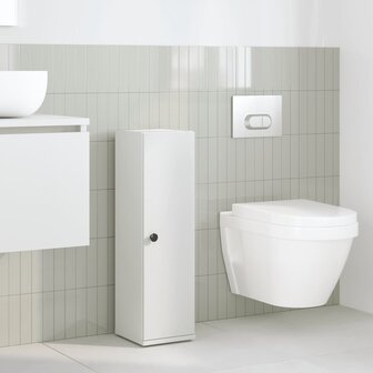 Badkamerkast met rolhouder 20,5x22x72 cm wit 3
