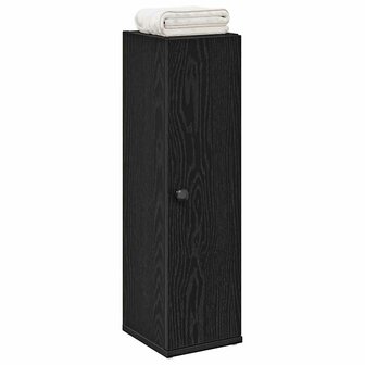 Badkamerkast met rolhouder 20,5x22x72 cm zwart 1