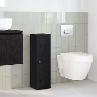 Badkamerkast met rolhouder 20,5x22x72 cm zwart 3